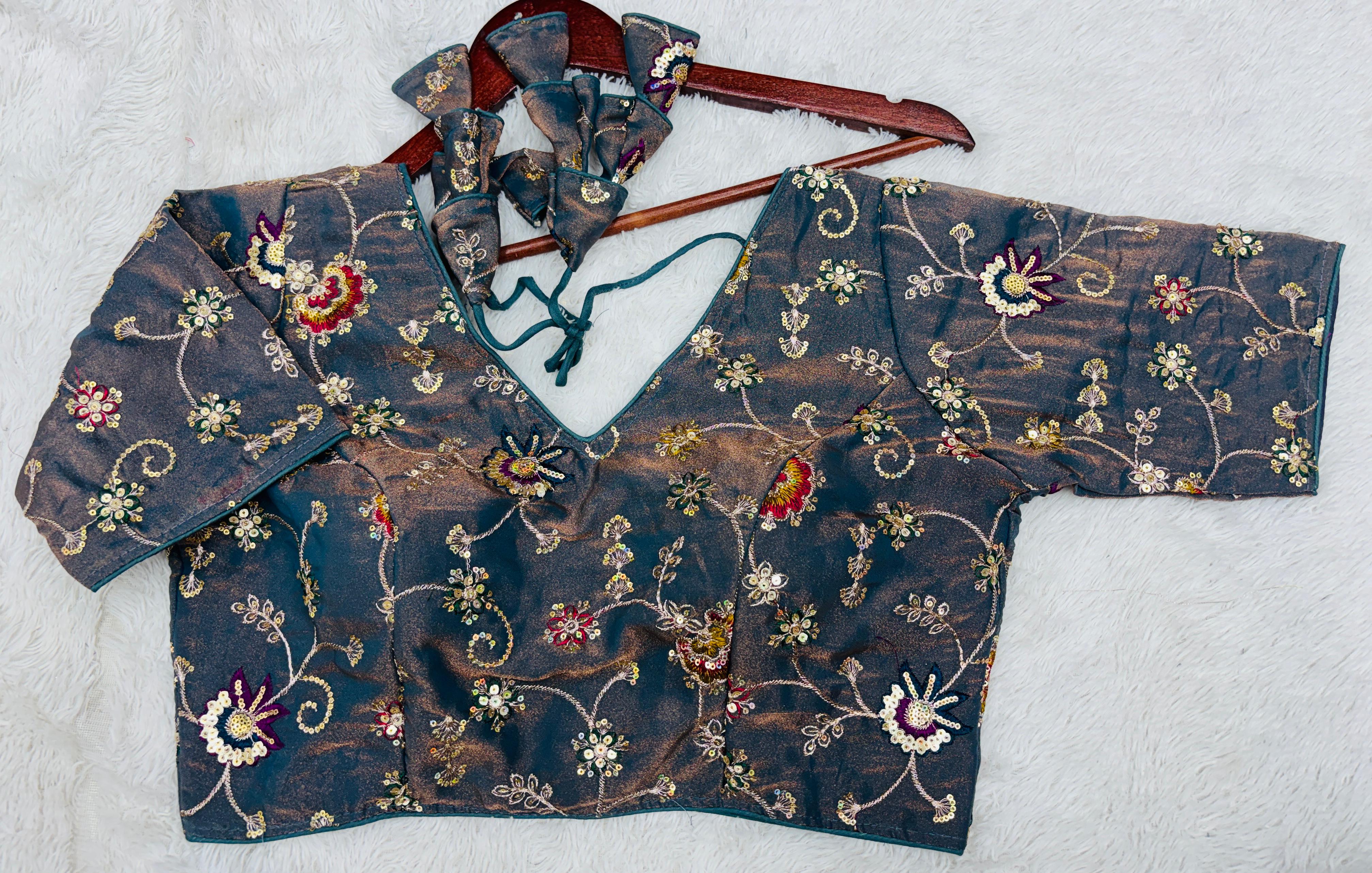 Guddiya Collection - Navy Blue Floral Blouse